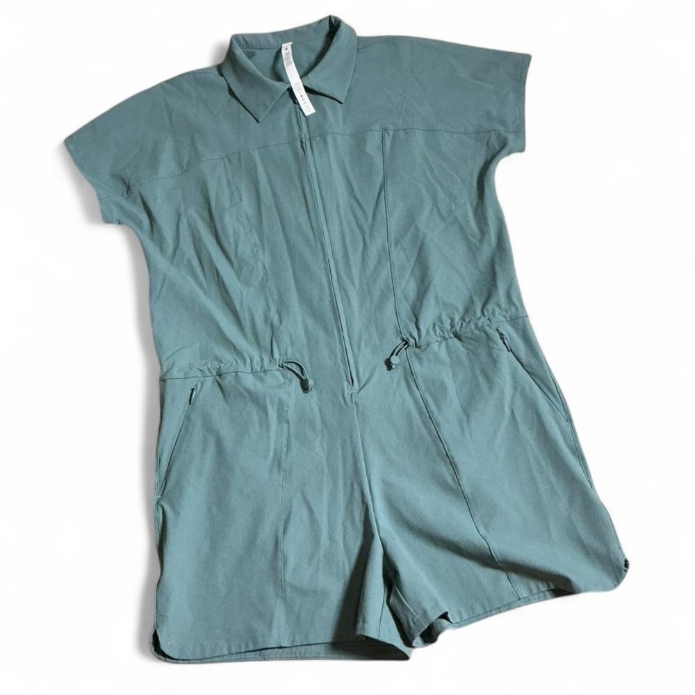 Lululemon Stretch Rib Pocketed Romper Womens 6 LW1CSYS Gorpcore Zip Drawstring